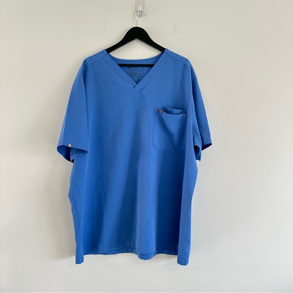 Figs Leon Short Sleeve V Neck Scrub To Blue 5XL Technical Collection - Picture 3 of 10